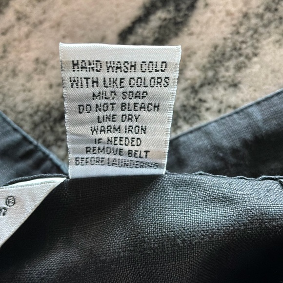 Richard Malcolm women’s black 100% linen cropped wide leg pants Sz 12 petite - Picture 10 of 10